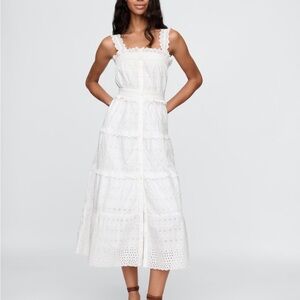 Doen x Gap White Eyelet Midi Dress